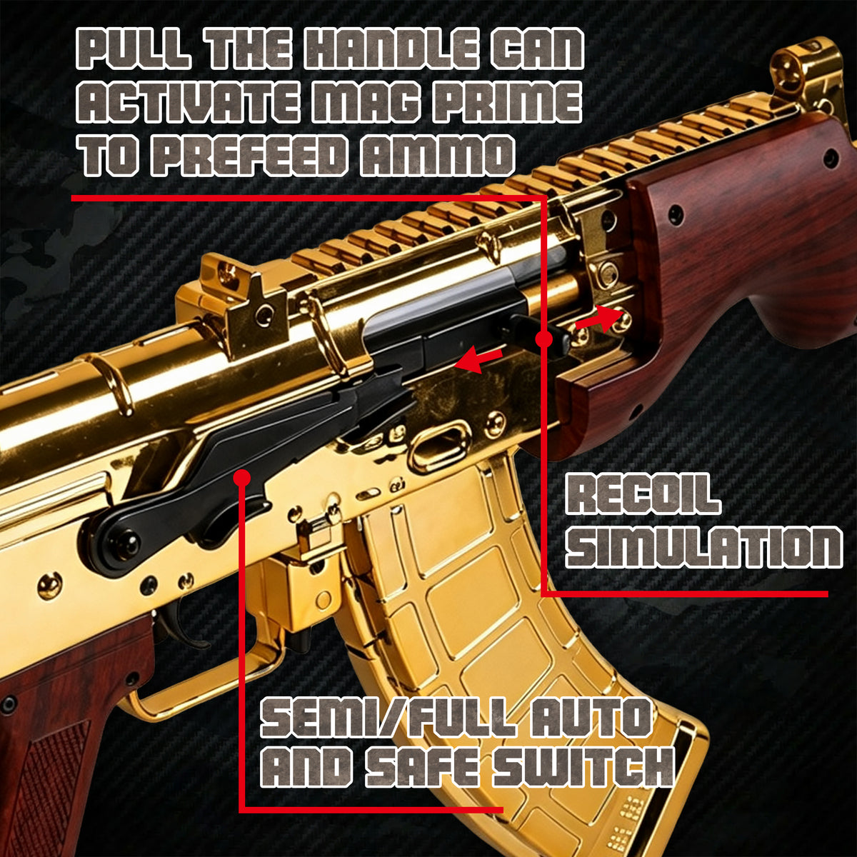 EMERBU Pro-Garde Drako Splatter Gel Ball Blaster Gun(Gold)