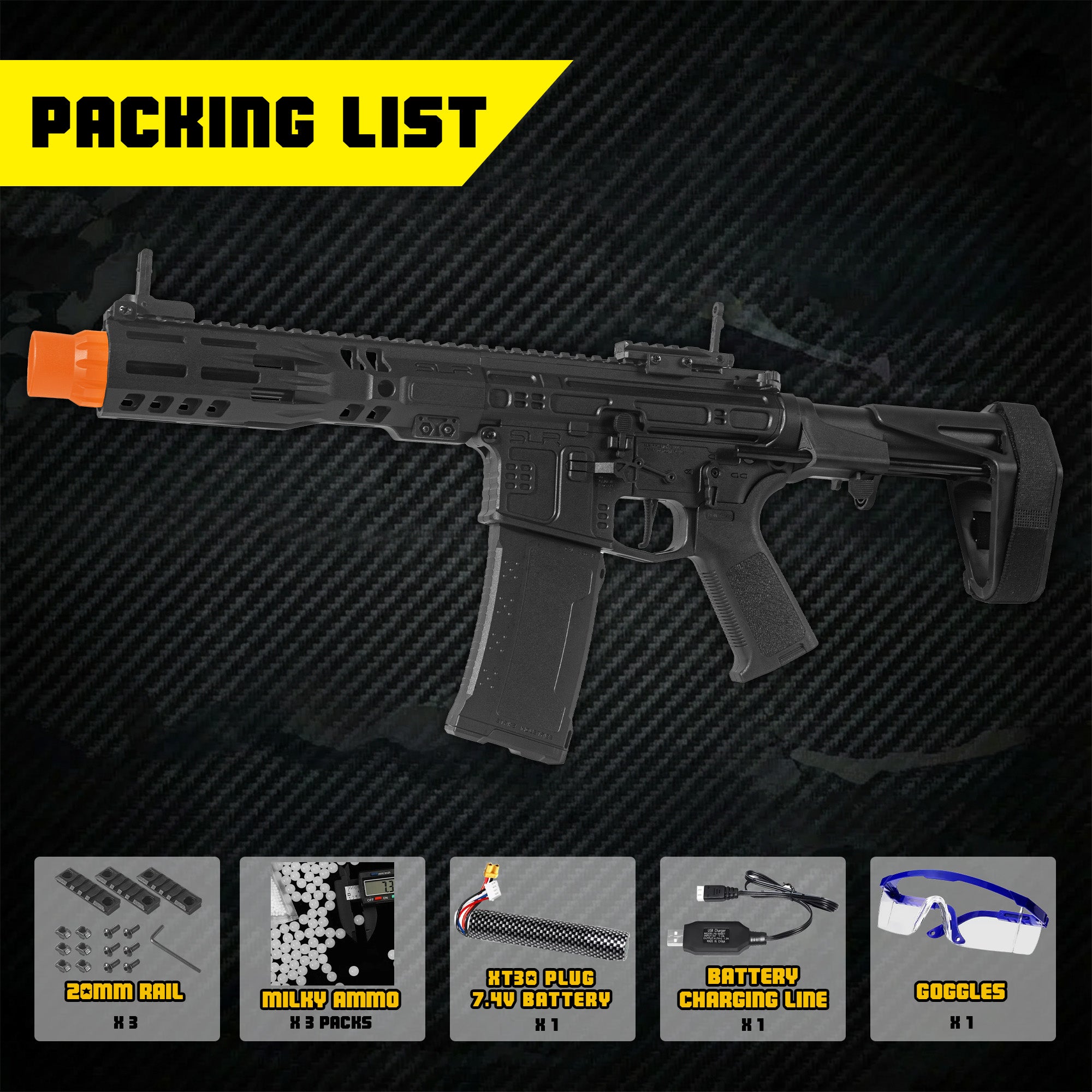EMERBU Pro-Grade SLRV5 Gel Blaster Gun(Black)
