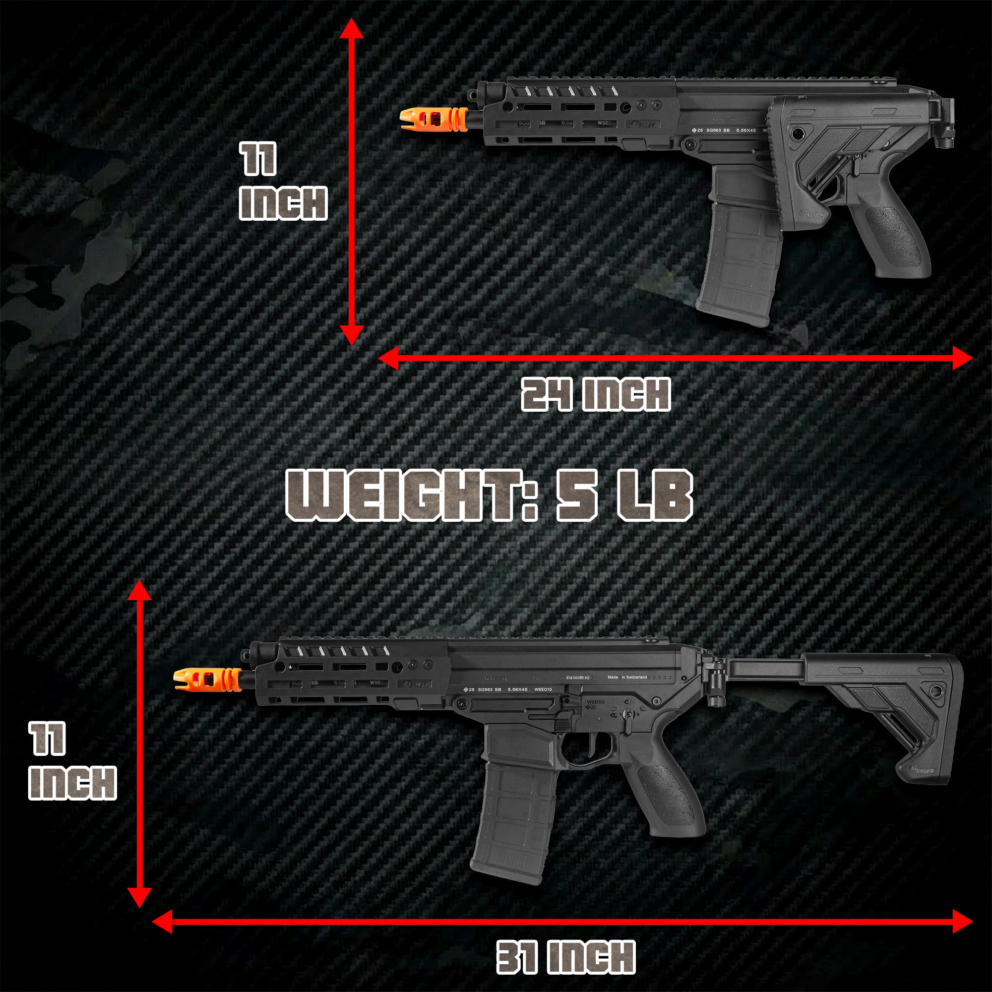 EMERBU Pro-Grade SIG563 Gel Blaster Gun(Black)
