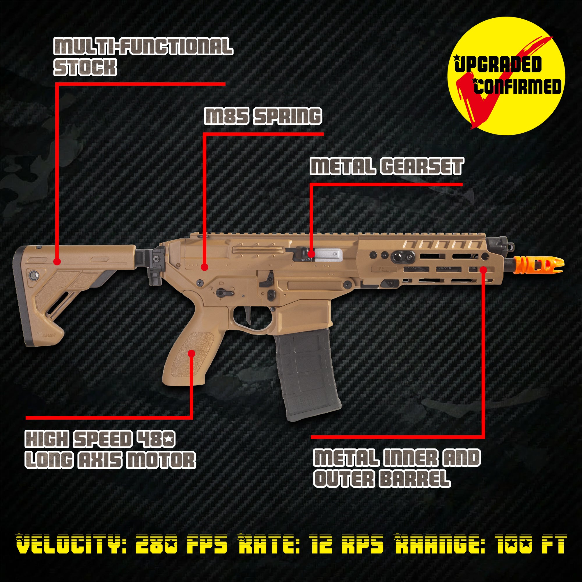 EMERBU Pro-Grade SIG563 Gel Blaster Gun(Tan)