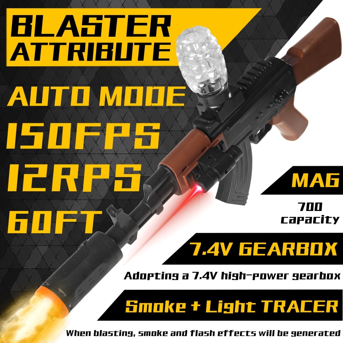AROBEF 2 Pack Gel Blaster AK+M4(Black) - EMERBUtoysEMERBUtoys