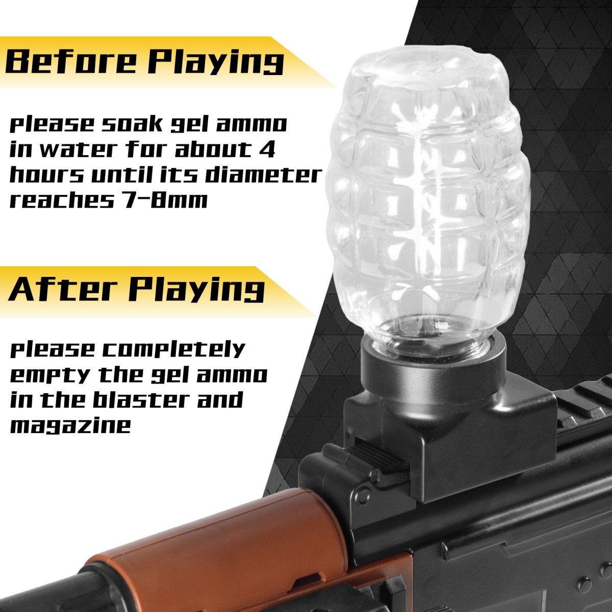 AROBEF 2 Pack Gel Blaster AK+M4(Black) - EMERBUtoysEMERBUtoys