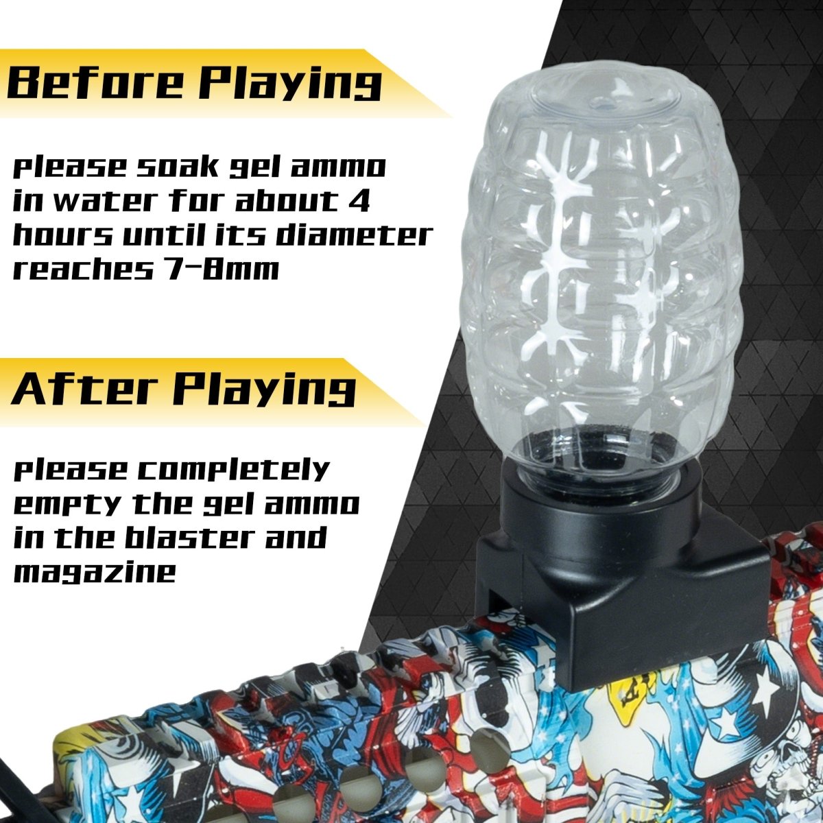 AROBEF 2 Pack Gel Blaster AK+M4(Colorful) - EMERBUtoysEMERBUtoys