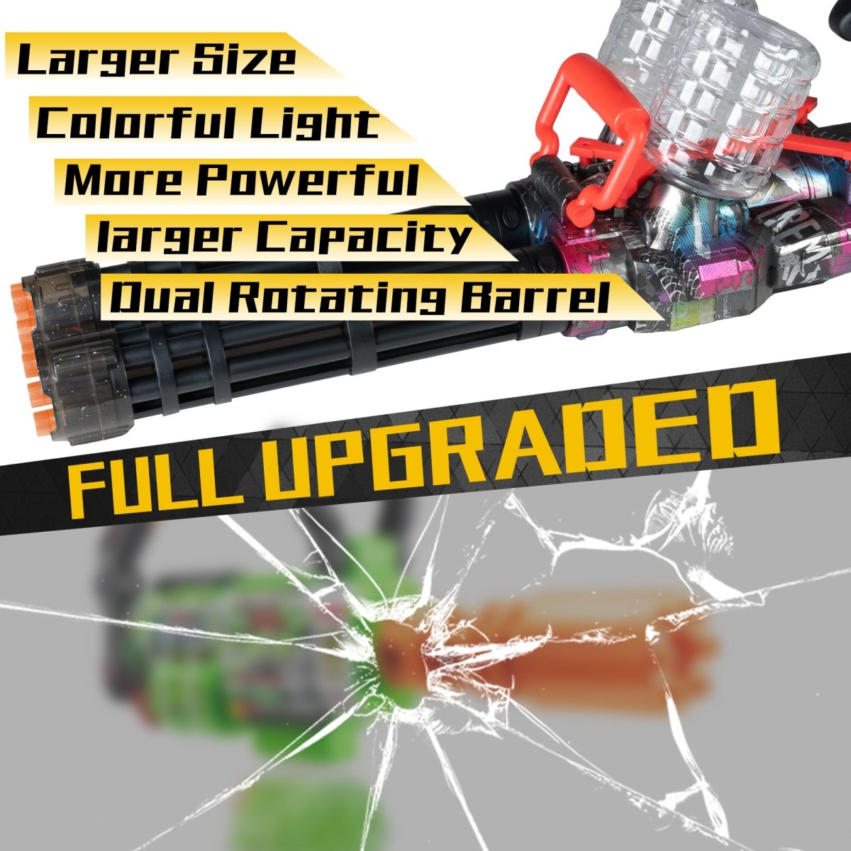 AROBEF Entry - Level Gel Blaster Gatling with Dual Barrel - EMERBUtoysEMERBUtoys