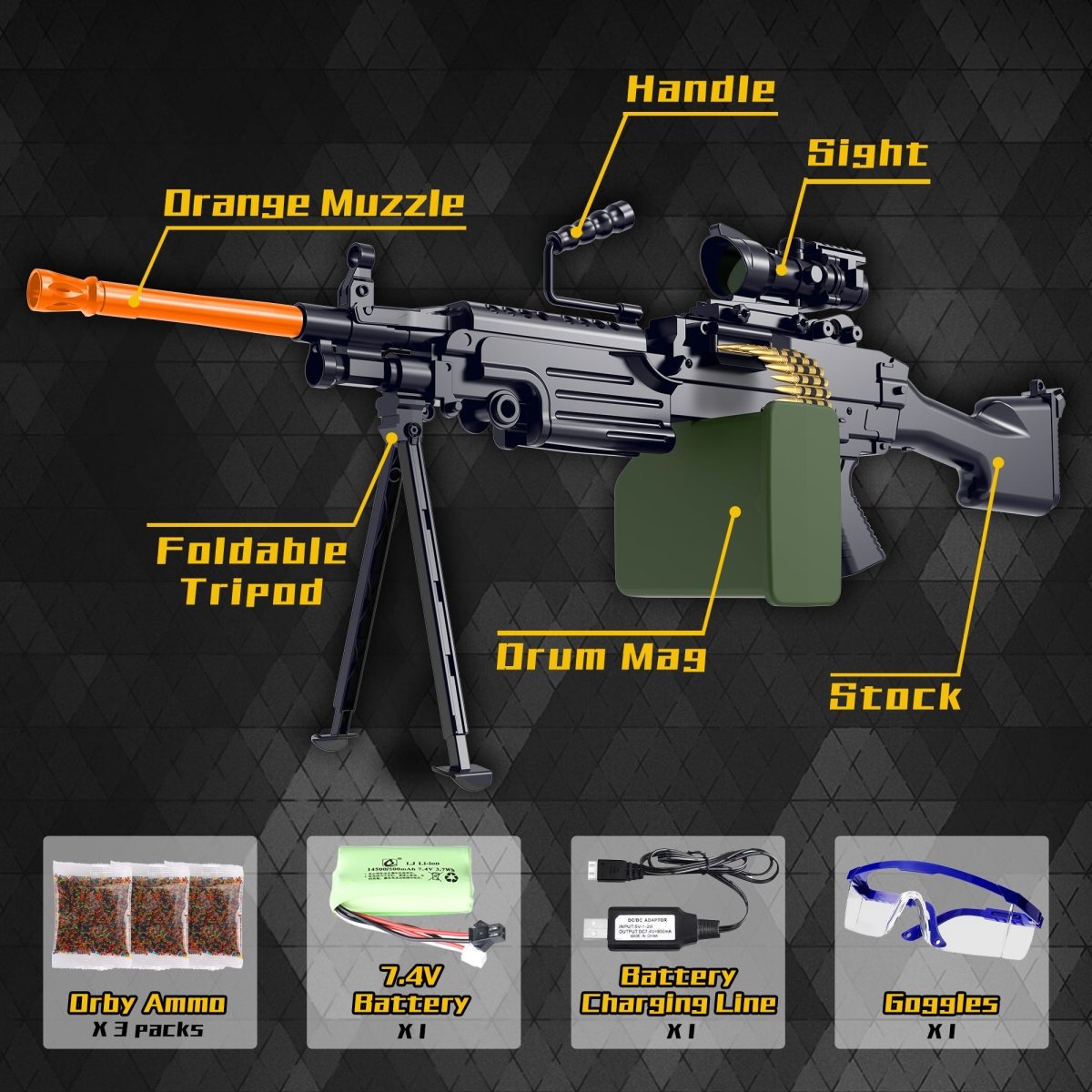 AROBEF Entry - Level Gel Blaster M249 - EMERBUtoysEMERBUtoys