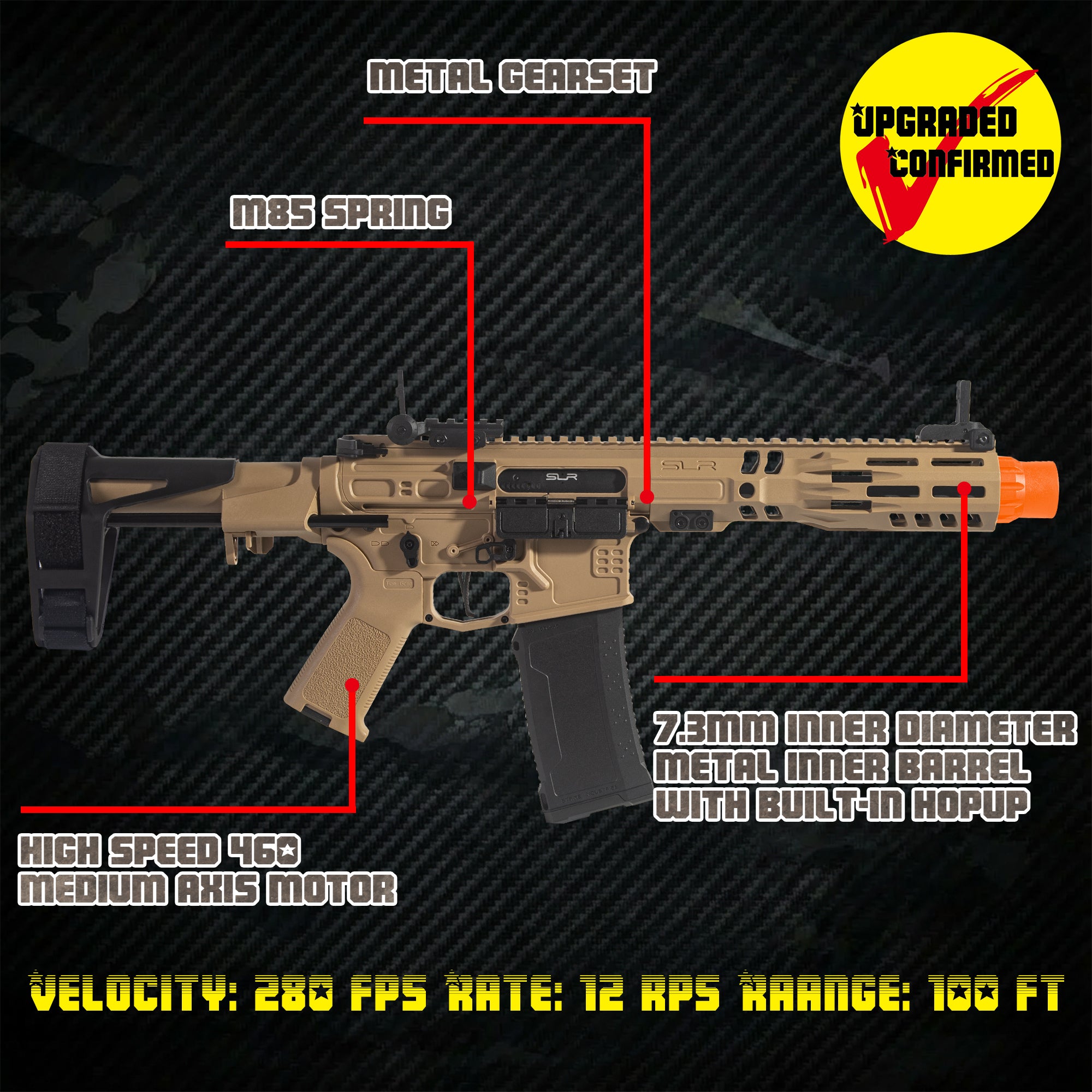 EMERBU Pro-Grade SLRV5 Gel Blaster Gun(Tan)