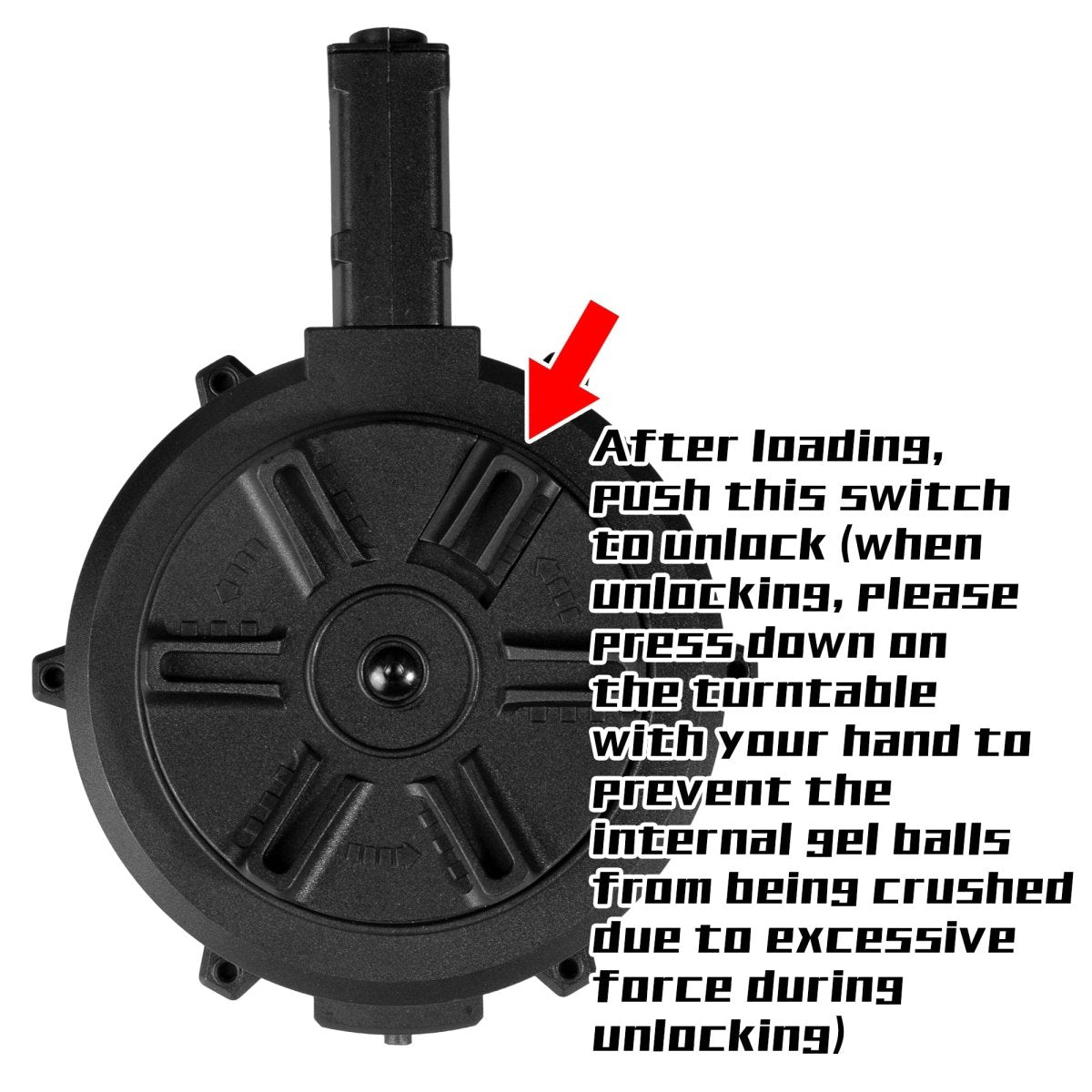 EMERBU Gel Ball Blaster Gun Electric Drum Magazine for AR Series(Black) - EMERBUtoysEMERBUtoys