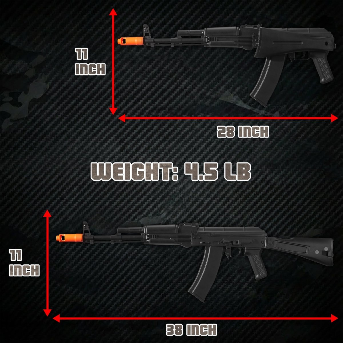 EMERBU Modified AK74M Splatter Gel Ball Blaster Gun - EMERBUtoysEMERBUtoys