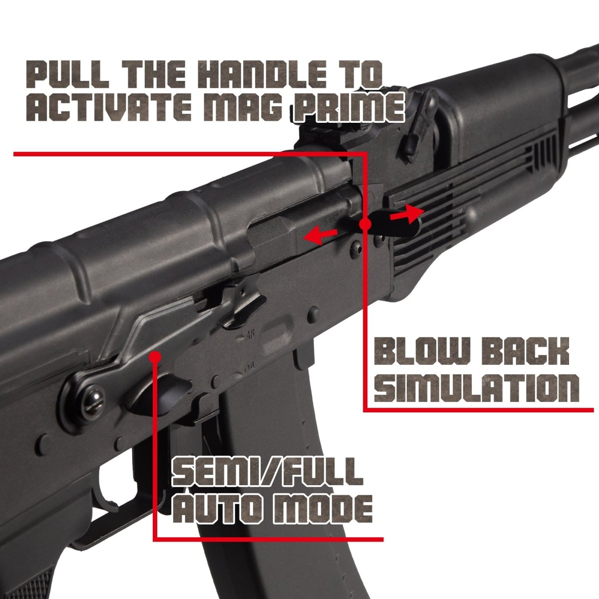 EMERBU Modified AK74M Splatter Gel Ball Blaster Gun - EMERBUtoysEMERBUtoys