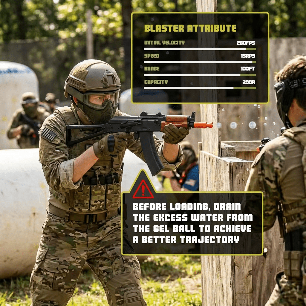 EMERBU Modified AKS74U Splatter Gel Ball Blaster Gun - EMERBUtoysEMERBUtoys