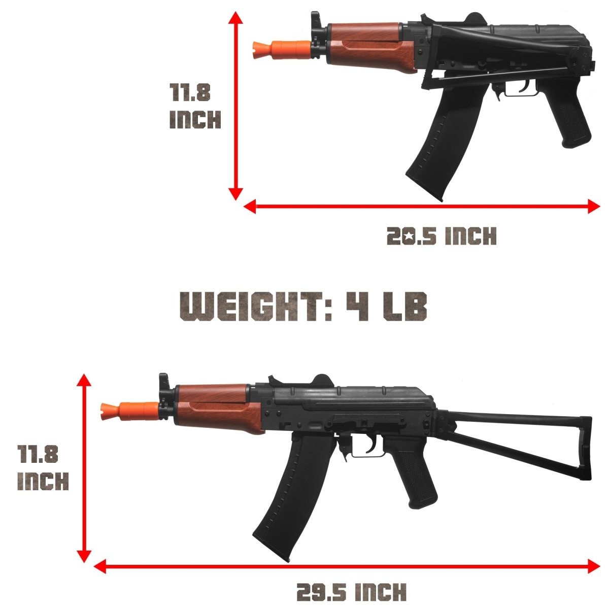 EMERBU Modified AKS74U Splatter Gel Ball Blaster Gun - EMERBUtoysEMERBUtoys