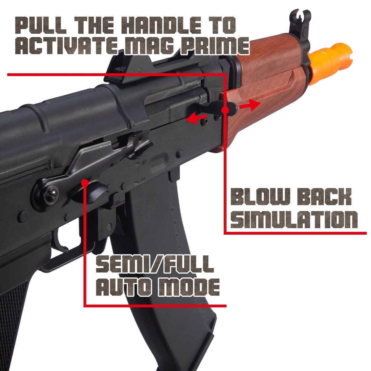 EMERBU Modified AKS74U Splatter Gel Ball Blaster Gun - EMERBUtoysEMERBUtoys