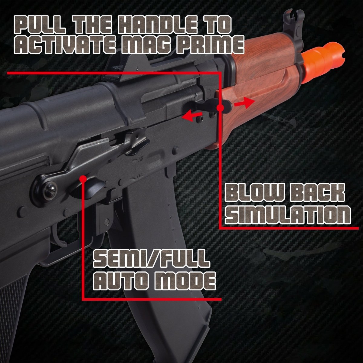 EMERBU Modified AKS74U Splatter Gel Ball Blaster Gun - EMERBUtoysEMERBUtoys