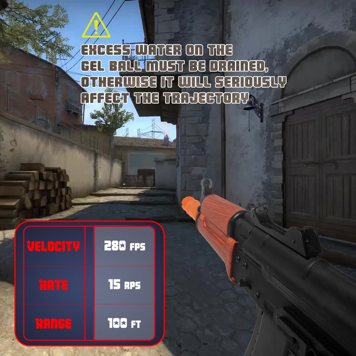 EMERBU Modified AKS74U Splatter Gel Ball Blaster Gun - EMERBUtoysEMERBUtoys