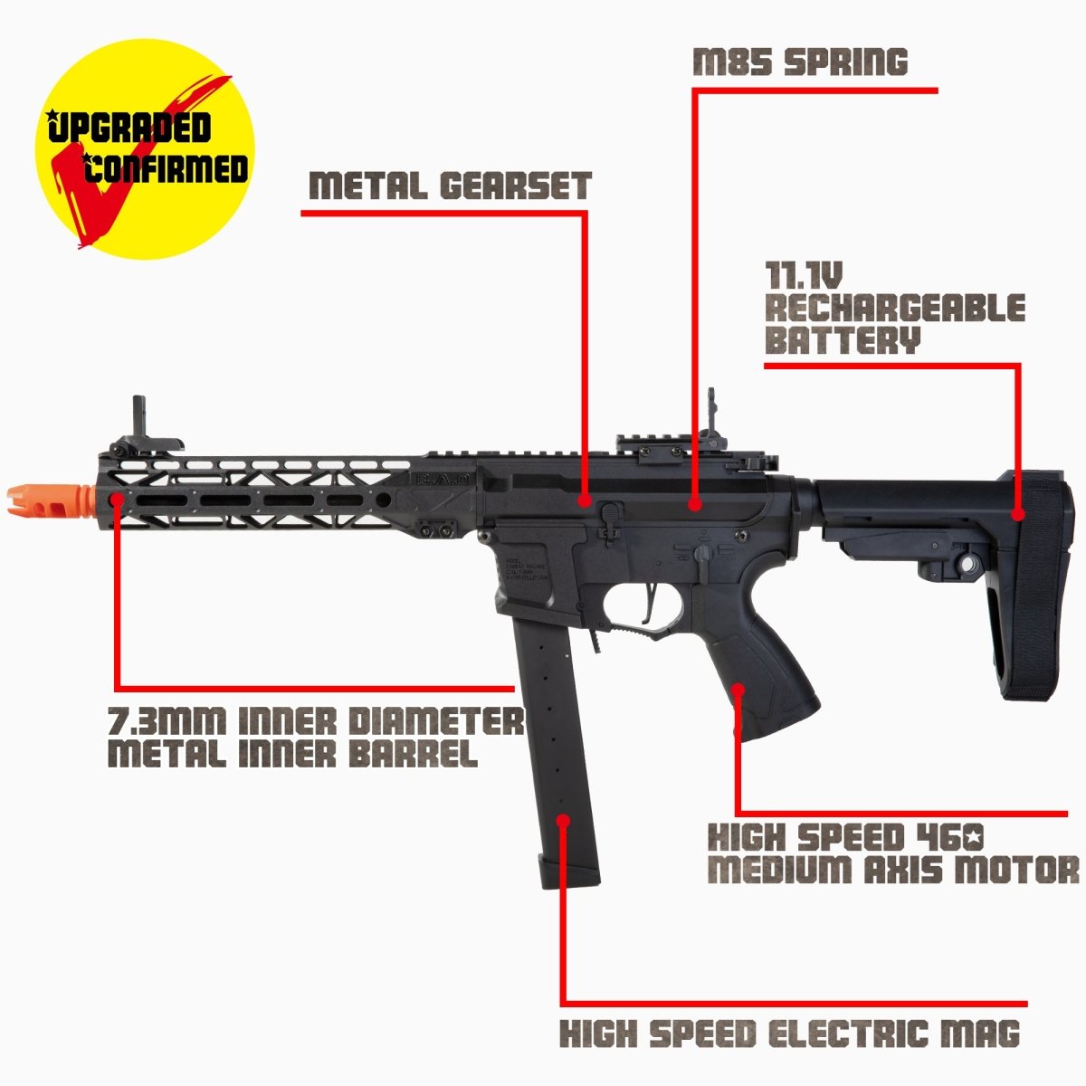 EMERBU Modified ARP9 Plus Splatter Gel Ball Blaster Gun(Black) - EMERBUtoysEMERBUtoys