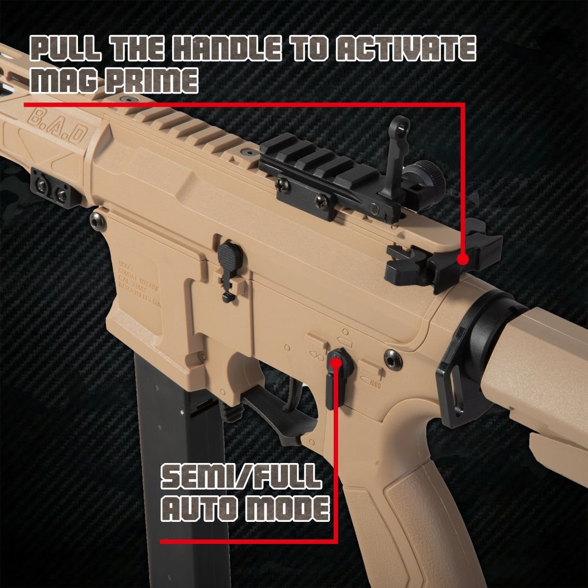 EMERBU Modified ARP9 Plus Splatter Gel Ball Blaster Gun(Tan) - EMERBUtoysEMERBUtoys