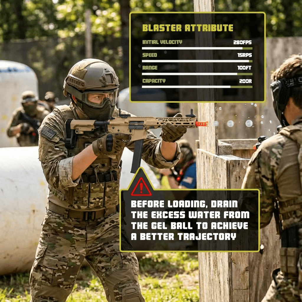 EMERBU Modified ARP9 Plus Splatter Gel Ball Blaster Gun(Tan) - EMERBUtoysEMERBUtoys