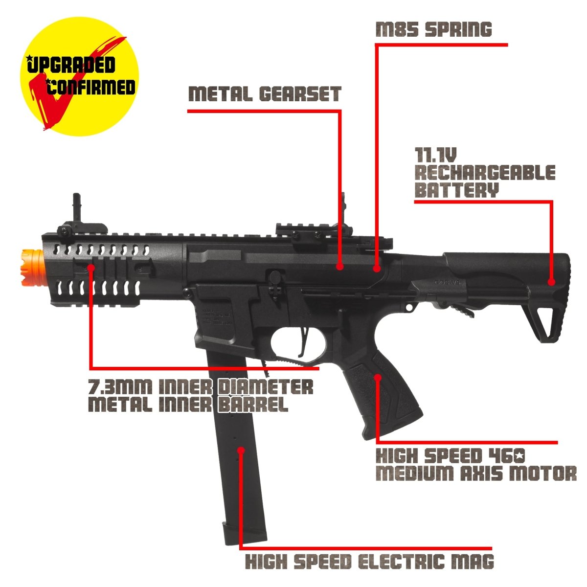 EMERBU Modified ARP9 Splatter Gel Ball Blaster Gun(Black) - EMERBUtoysEMERBUtoys