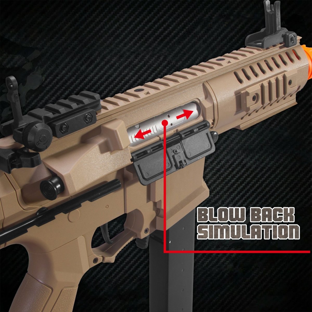 EMERBU Modified ARP9 Splatter Gel Ball Blaster Gun(Tan) - EMERBUtoysEMERBUtoys