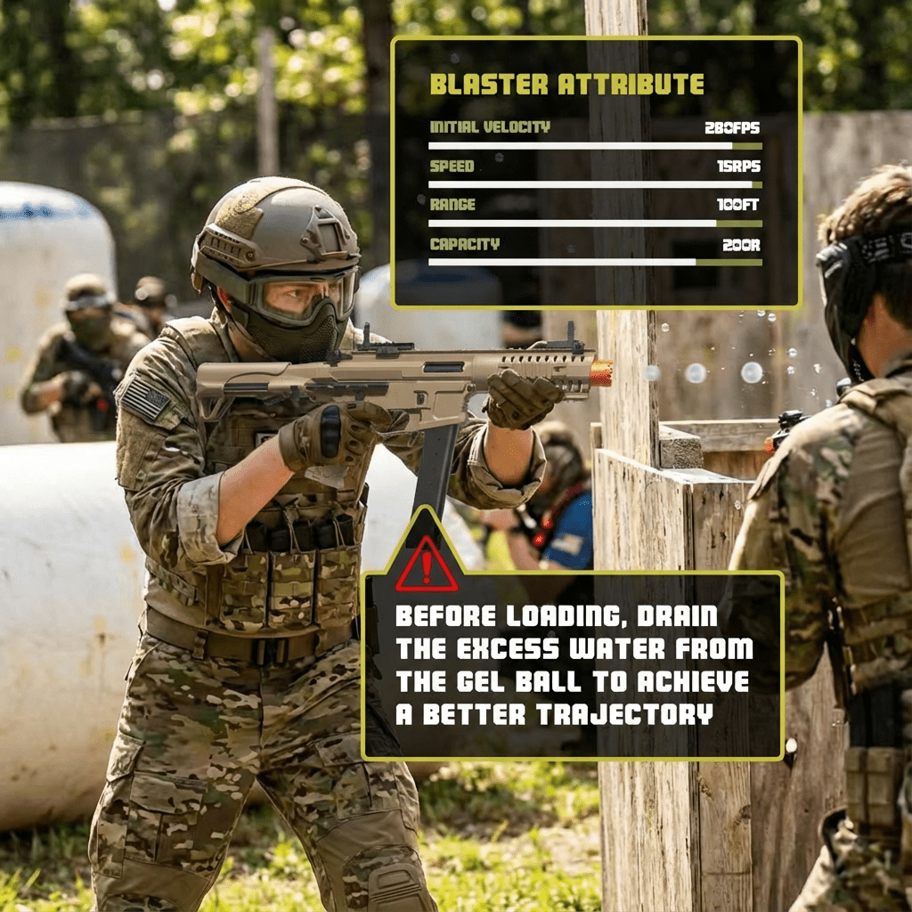 EMERBU Modified ARP9 Splatter Gel Ball Blaster Gun(Tan) - EMERBUtoysEMERBUtoys