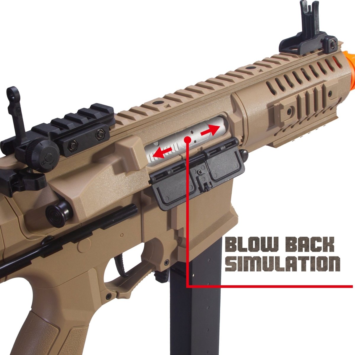 EMERBU Modified ARP9 Splatter Gel Ball Blaster Gun(Tan) - EMERBUtoysEMERBUtoys