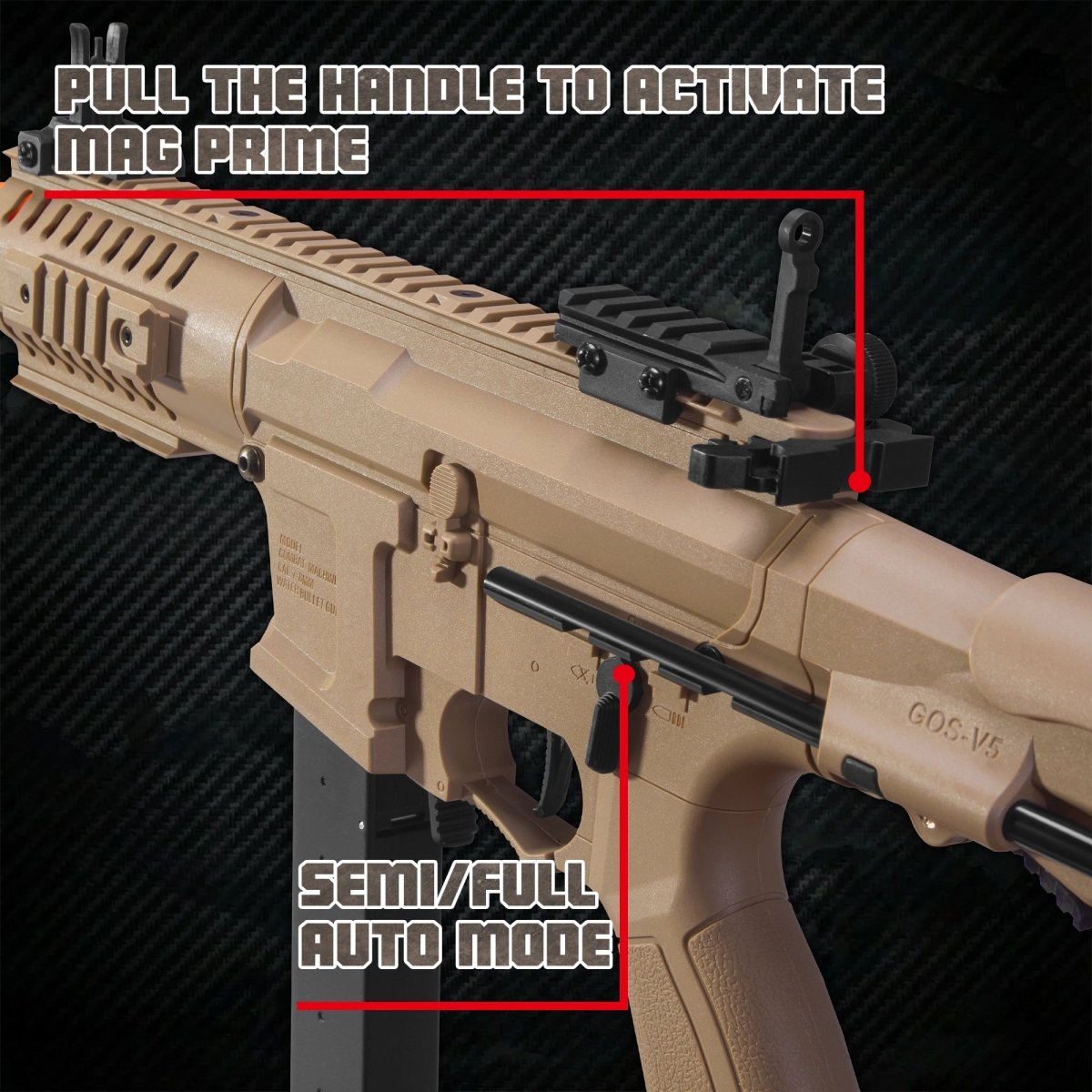 EMERBU Modified ARP9 Splatter Gel Ball Blaster Gun(Tan) - EMERBUtoysEMERBUtoys