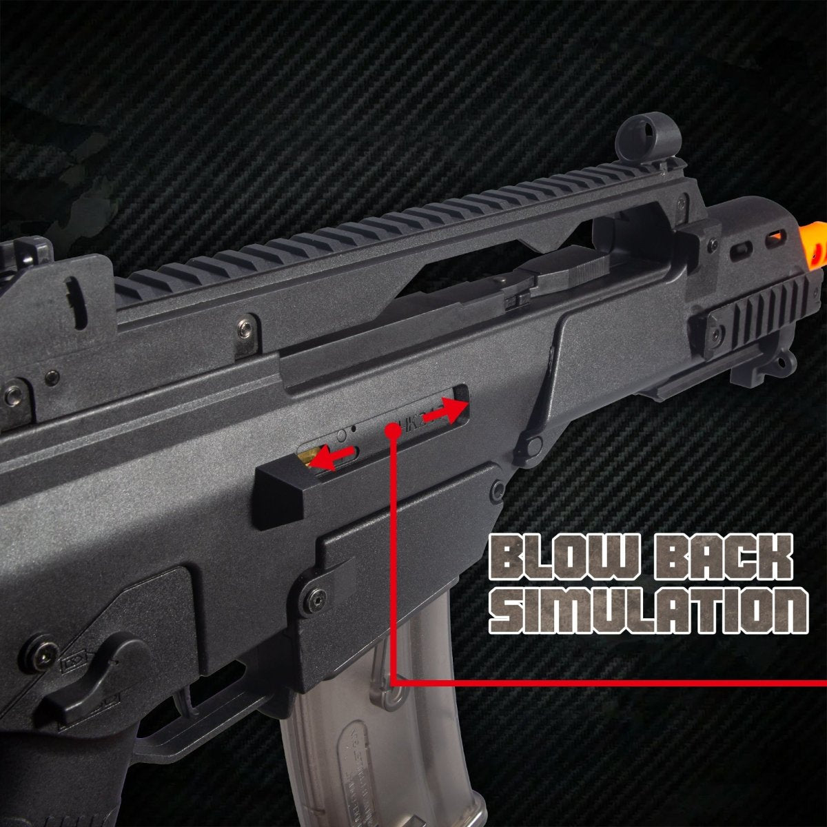 EMERBU Modified G36C Splatter Gel Ball Blaster Gun(Black) - EMERBUtoysEMERBUtoys