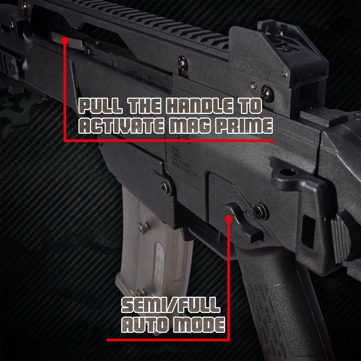 EMERBU Modified G36C Splatter Gel Ball Blaster Gun(Black) - EMERBUtoysEMERBUtoys