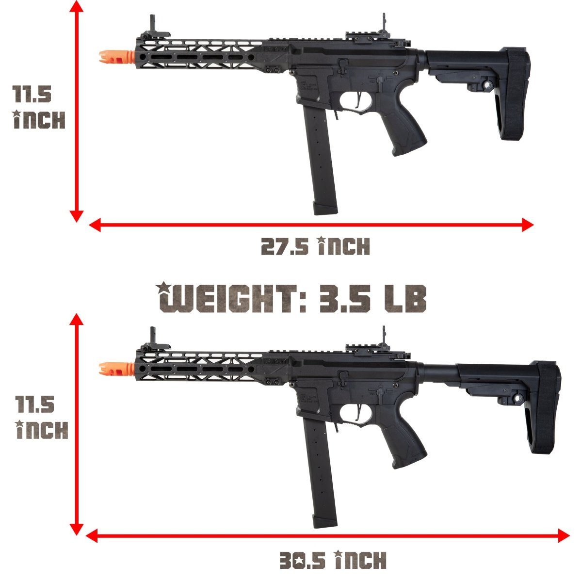 EMERBU Modified Gel Ball Blaster Gun ARP9 Extended(Black) - EMERBUtoysEMERBUtoys