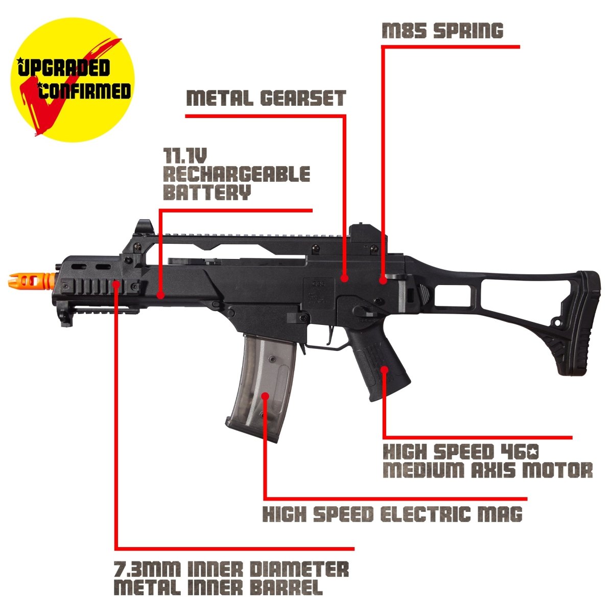 EMERBU Modified Gel Ball Blaster Gun G36C(Black) - EMERBUtoysEMERBUtoys