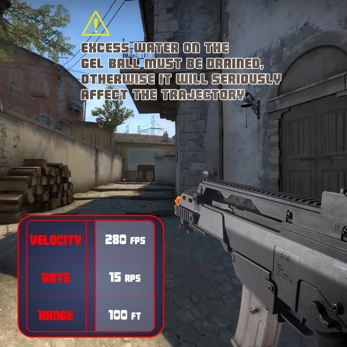 EMERBU Modified Gel Ball Blaster Gun G36C(Black) - EMERBUtoysEMERBUtoys