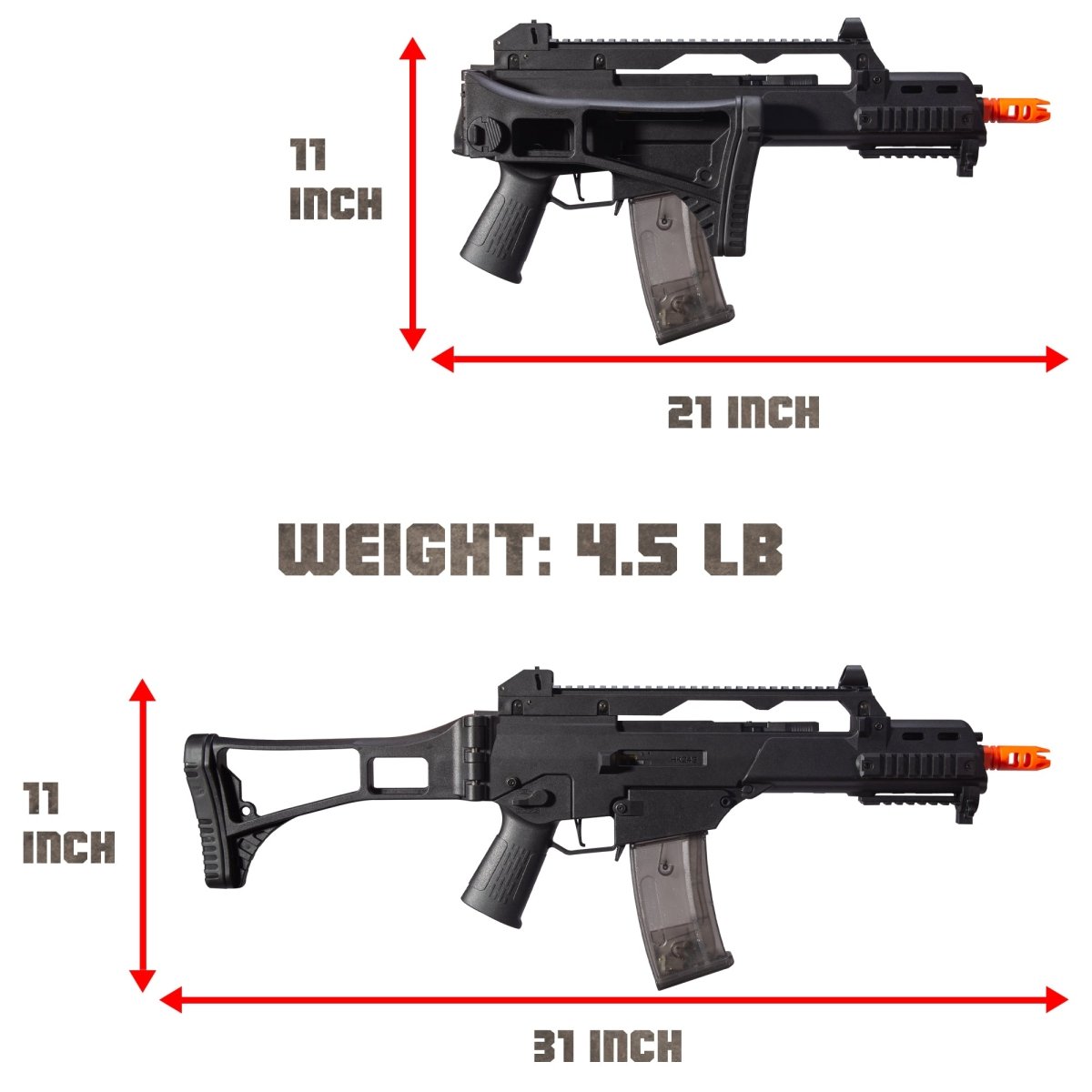 EMERBU Modified Gel Ball Blaster Gun G36C(Black) - EMERBUtoysEMERBUtoys