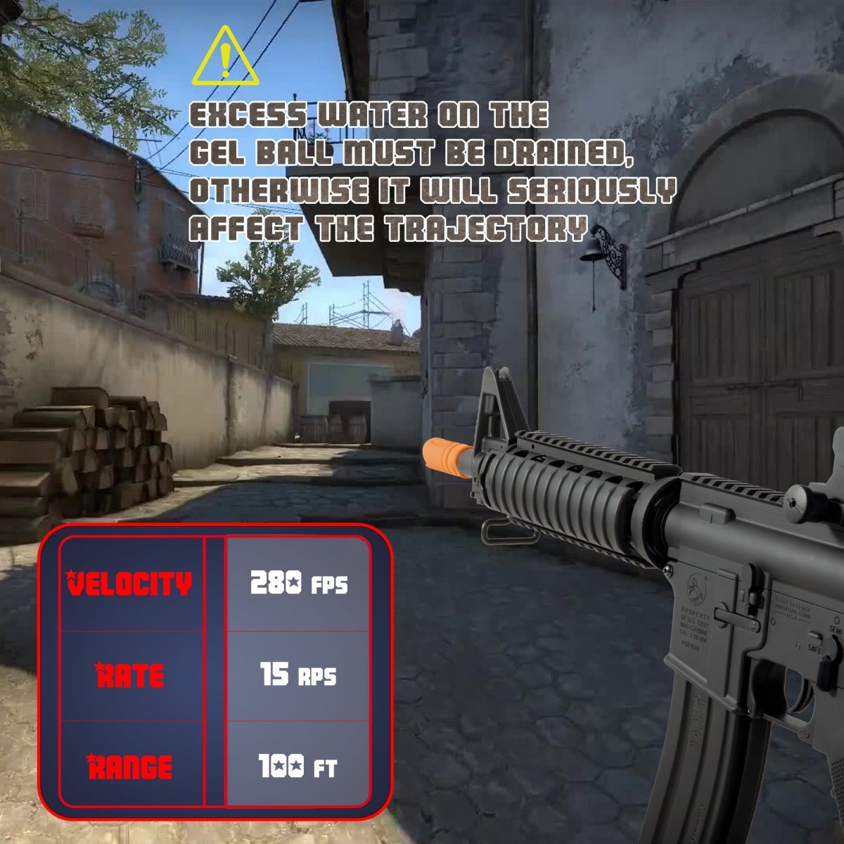 EMERBU Modified Gel Ball Blaster Gun M4A1(Black) - EMERBUtoysEMERBUtoys