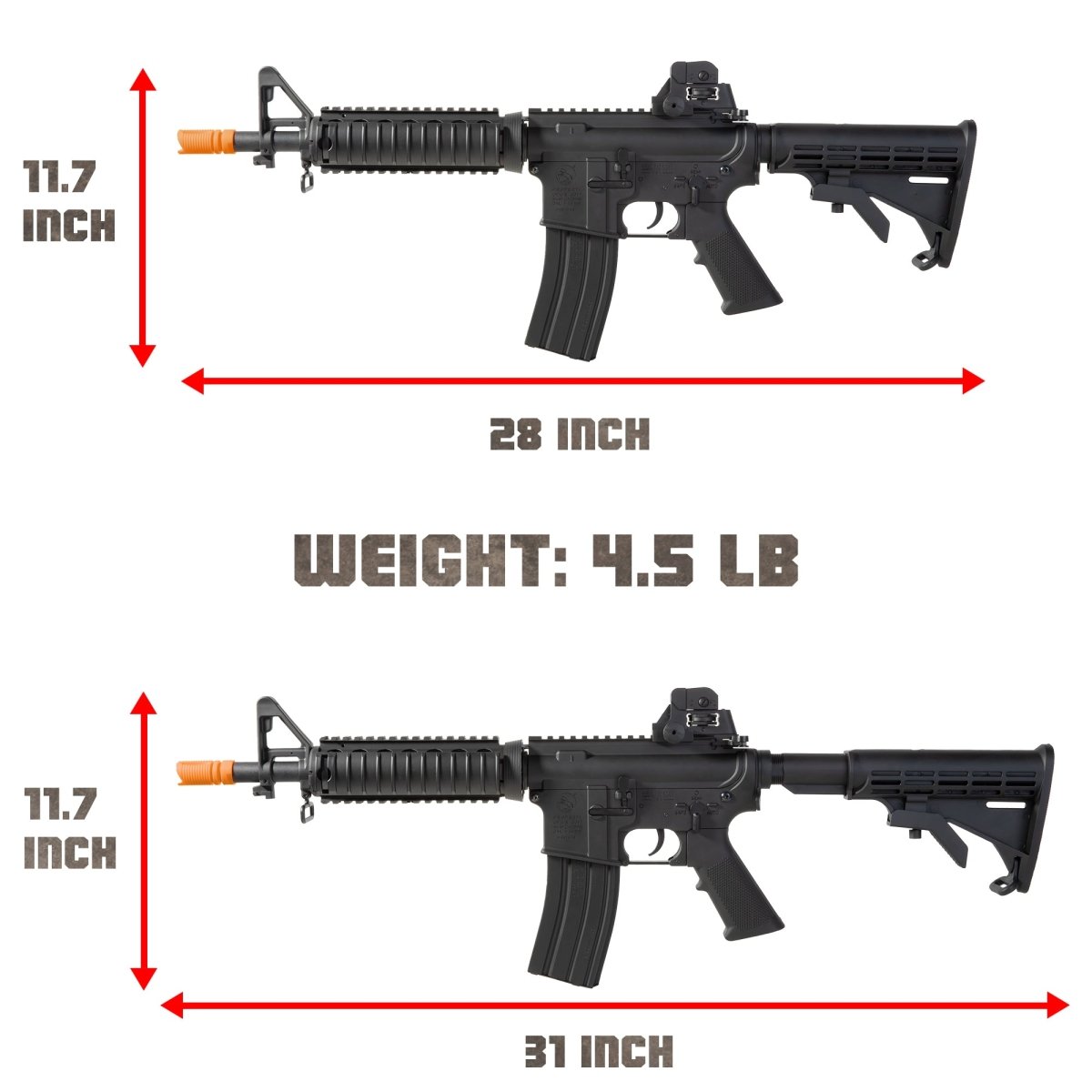 EMERBU Modified Gel Ball Blaster Gun M4A1(Black) - EMERBUtoysEMERBUtoys
