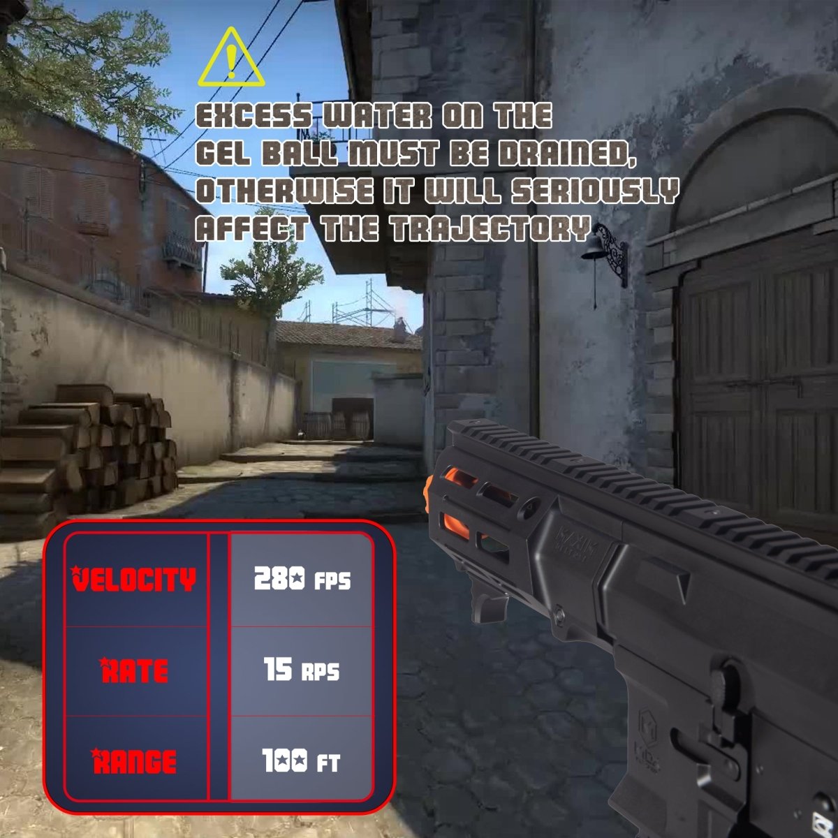 EMERBU Modified Gel Ball Blaster Gun PDX(Black) - EMERBUtoysEMERBUtoys