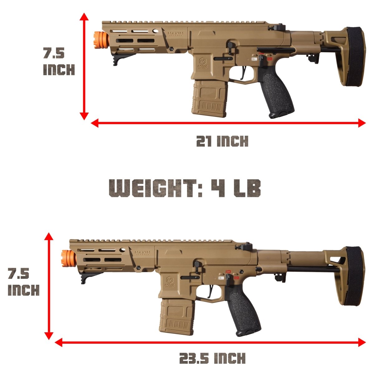 EMERBU Modified Gel Ball Blaster Gun PDX(Tan) - EMERBUtoysEMERBUtoys