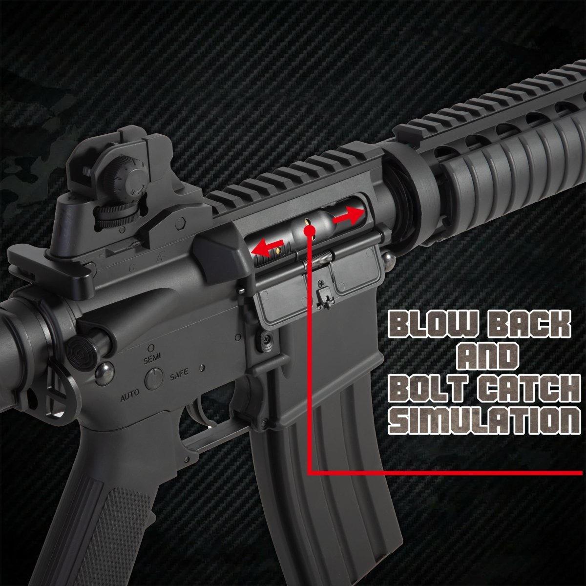 EMERBU Modified M4A1 CQB Splatter Gel Ball Blaster Gun(Black) - EMERBUtoysEMERBUtoys