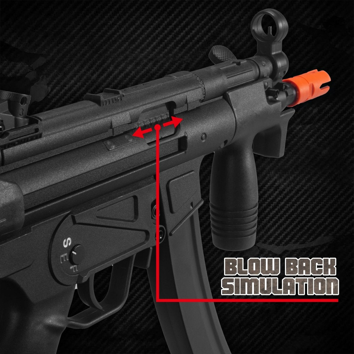 EMERBU Modified MP5K PDW Splatter Gel Ball Blaster Gun(Black) - EMERBUtoysEMERBUtoys