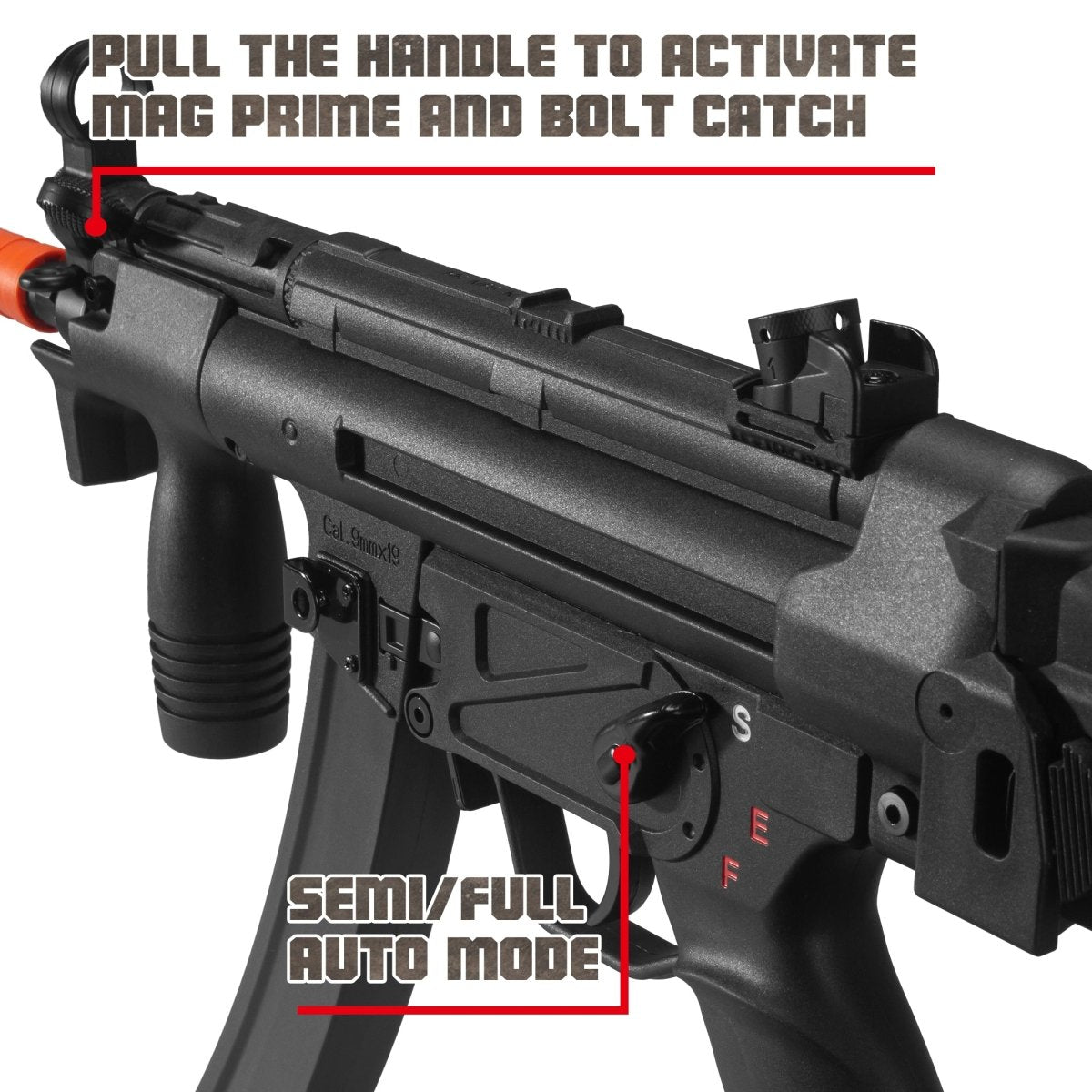 EMERBU Modified MP5K PDW Splatter Gel Ball Blaster Gun(Black) - EMERBUtoysEMERBUtoys