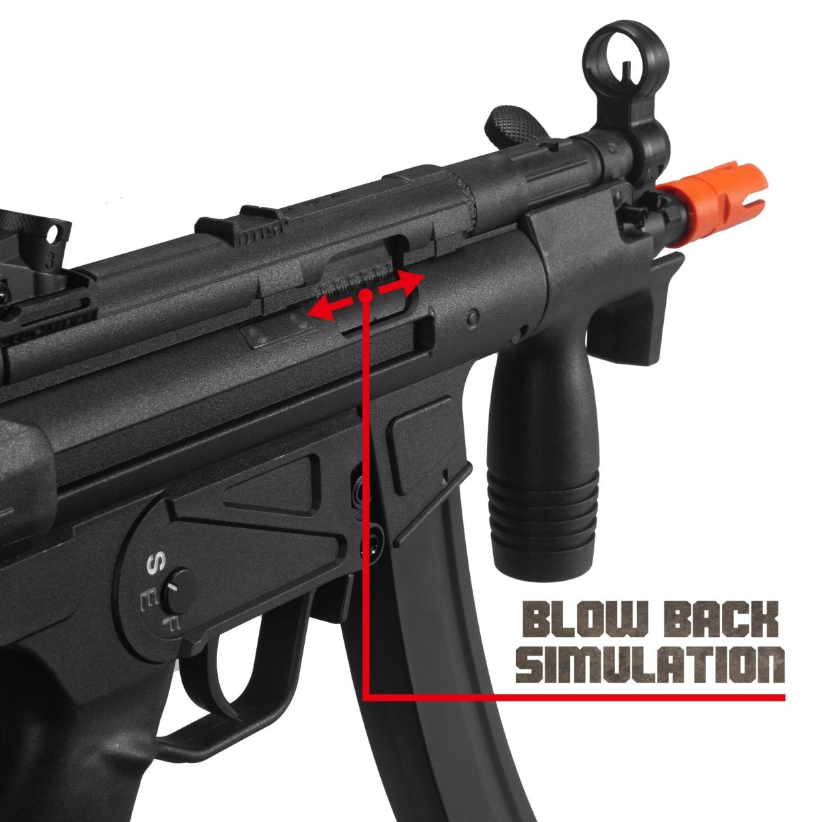 EMERBU Modified MP5K PDW Splatter Gel Ball Blaster Gun(Black) - EMERBUtoysEMERBUtoys
