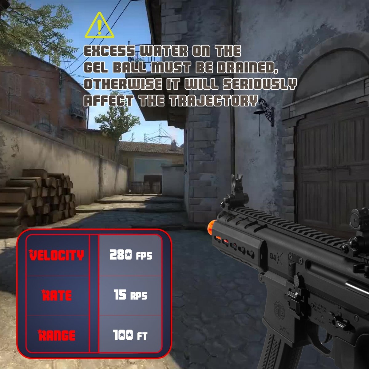 EMERBU Modified MPX Splatter Gel Ball Blaster Gun(Black) - EMERBUtoysEMERBUtoys