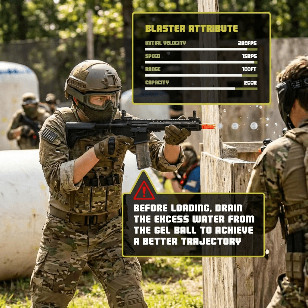 EMERBU Modified N4 Splatter Gel Ball Blaster Gun(Black) - EMERBUtoysEMERBUtoys