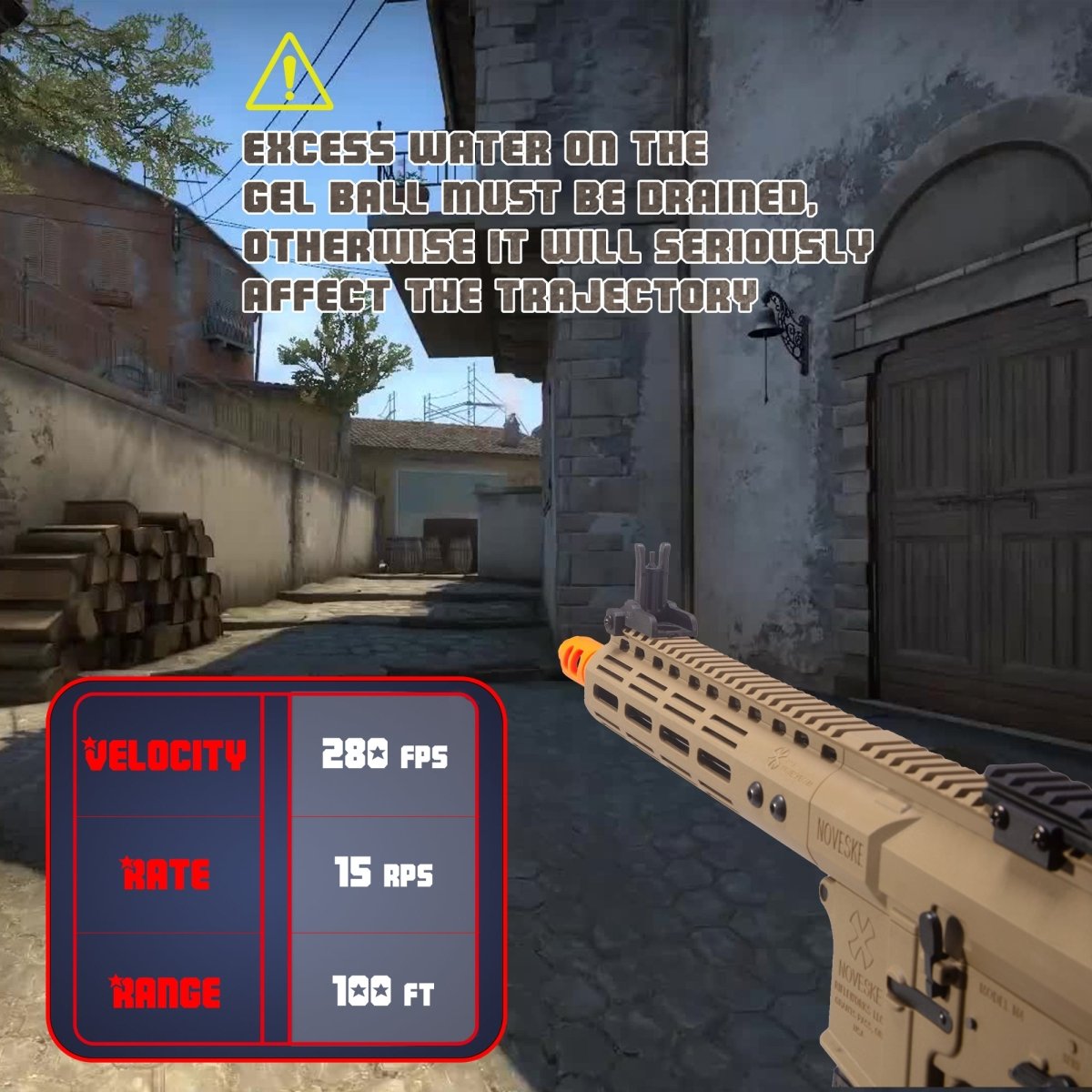 EMERBU Modified N4 Splatter Gel Ball Blaster Gun(Tan) - EMERBUtoysEMERBUtoys