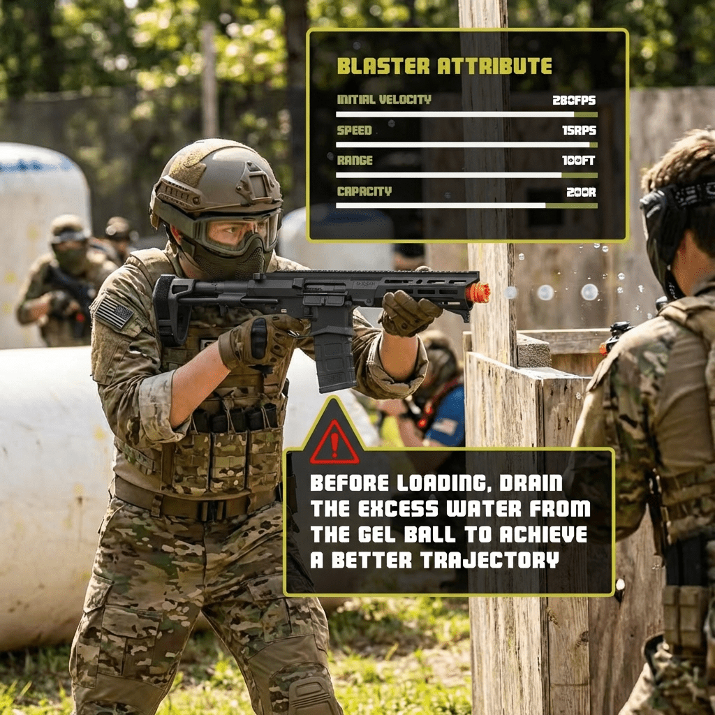 EMERBU Modified PDX Splatter Gel Ball Blaster Gun(Black) - EMERBUtoysEMERBUtoys