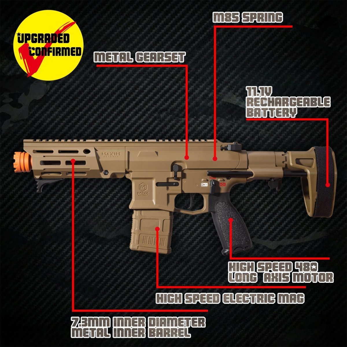 EMERBU Modified PDX Splatter Gel Ball Blaster Gun(Tan) - EMERBUtoysEMERBUtoys