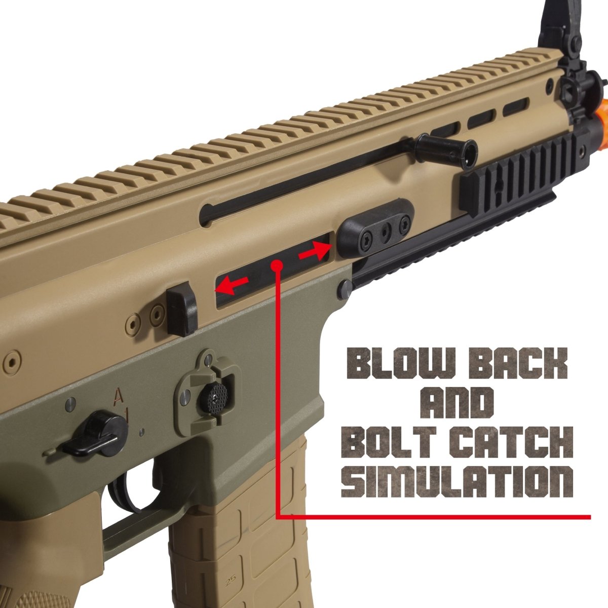 EMERBU Modified SCAR Splatter Gel Ball Blaster Gun(Tan) - EMERBUtoysEMERBUtoys