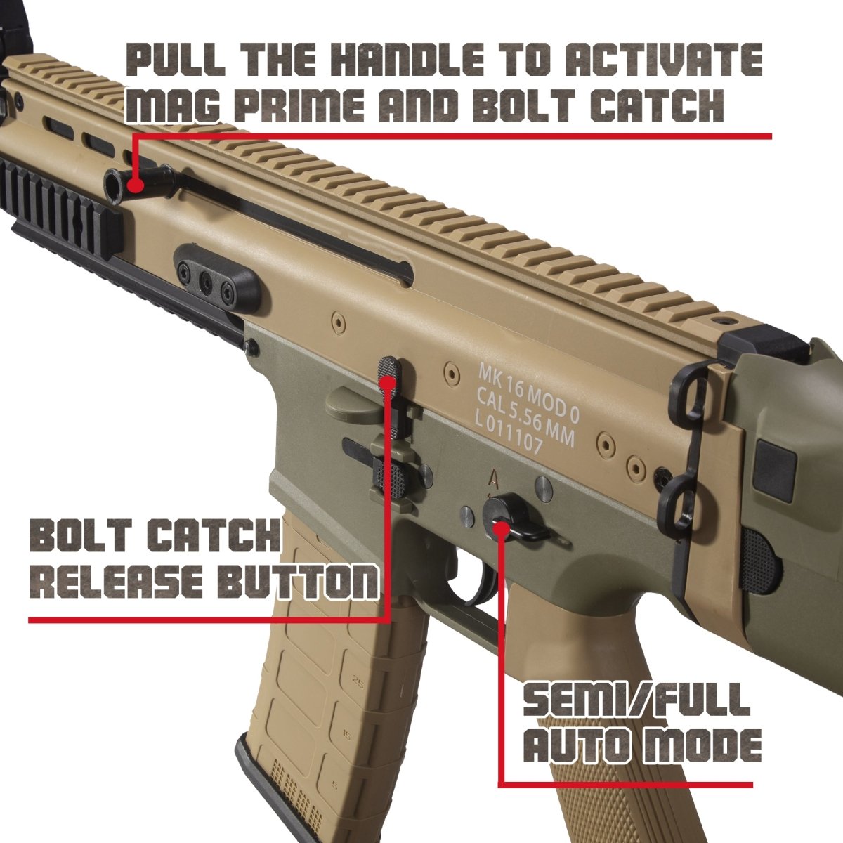 EMERBU Modified SCAR Splatter Gel Ball Blaster Gun(Tan) - EMERBUtoysEMERBUtoys