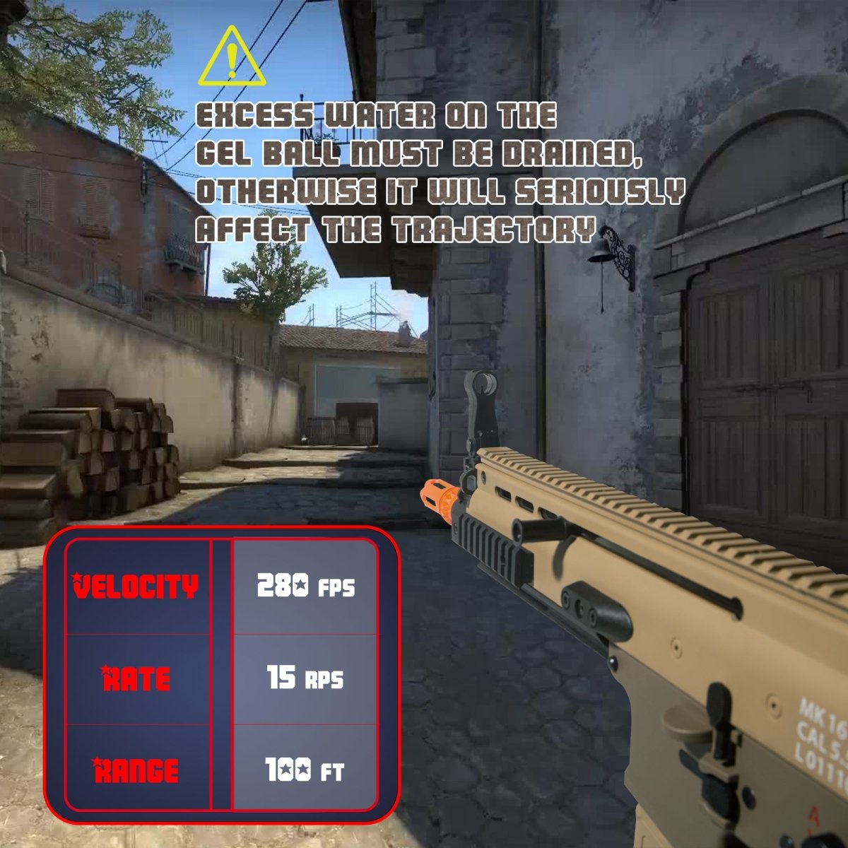 EMERBU Modified SCAR Splatter Gel Ball Blaster Gun(Tan) - EMERBUtoysEMERBUtoys