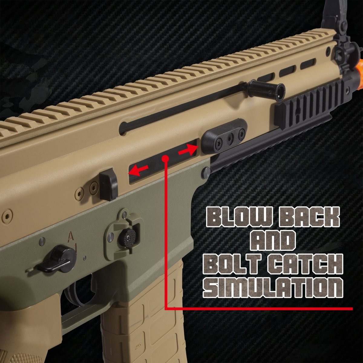 EMERBU Modified SCAR Splatter Gel Ball Blaster Gun(Tan) - EMERBUtoysEMERBUtoys