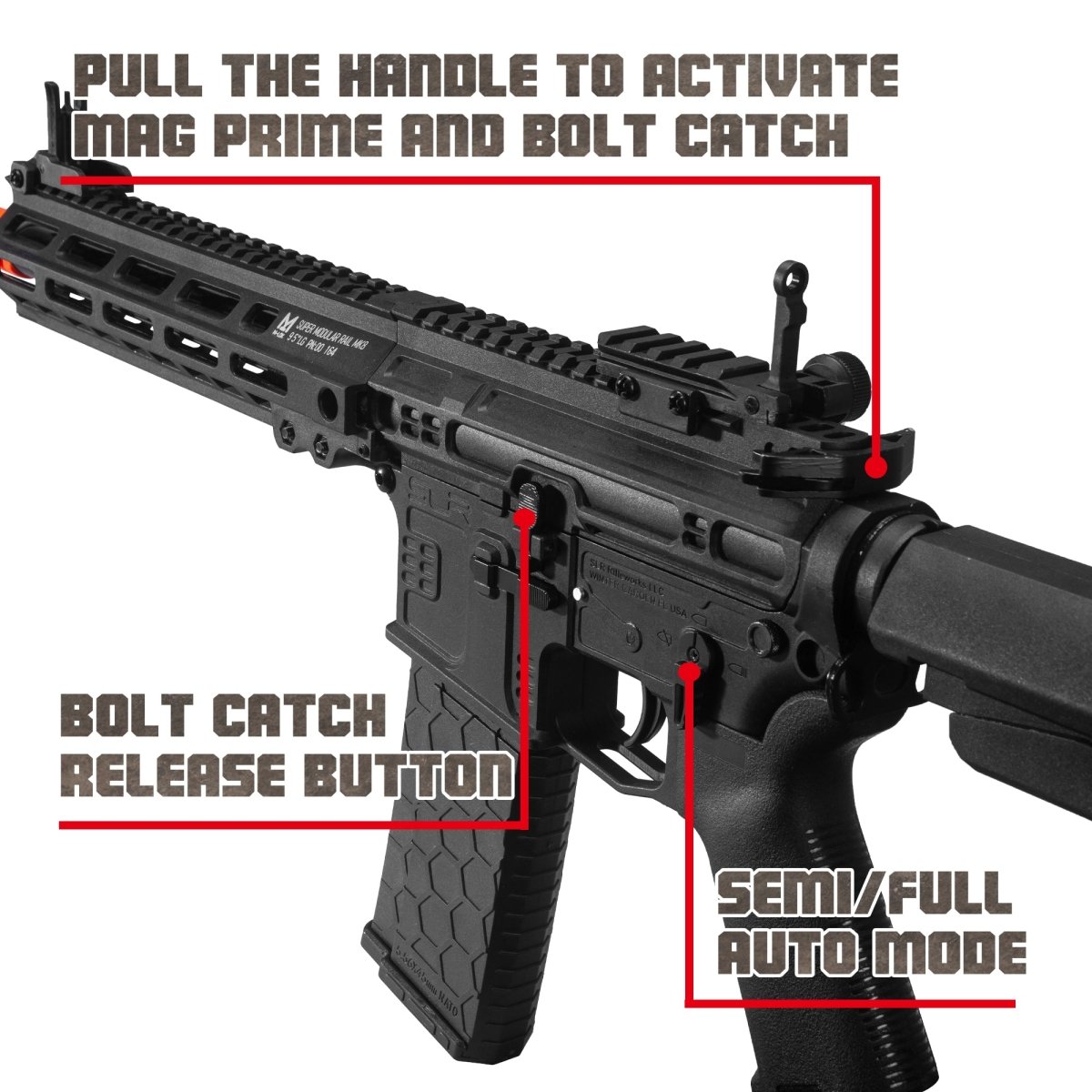 EMERBU Modified SLR Splatter Gel Ball Blaster Gun(Black) - EMERBUtoysEMERBUtoys